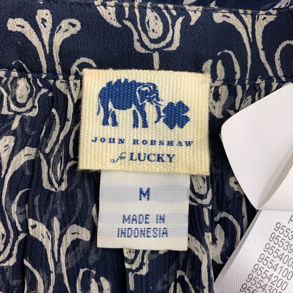 John Roeshaw for Lucky / Sheer Blue White Blouse - Picture 7 of 7